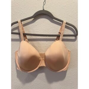 Nearly Nude Bra Womens 40DD Beige T-Shirt Underwire Padded Seamless Microfiber